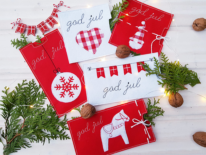 Preview: Weihnachtlich skandinavische Schokoladenhüllen - ITH-Stickdatei